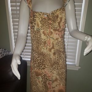 Leopard print midi dress